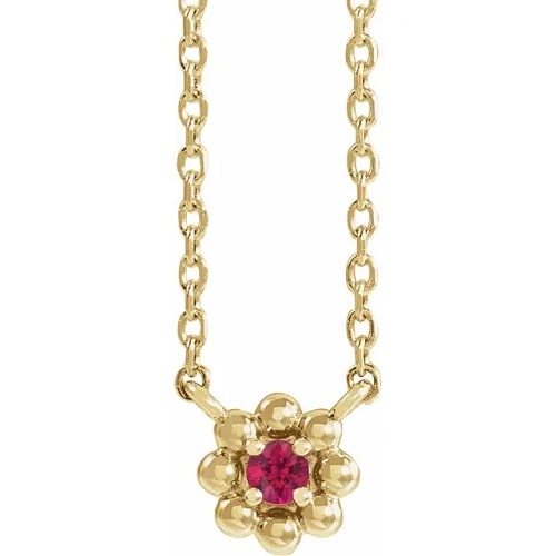 0.05 Ct Natural Ruby Round Cut Hypericum  Necklaces in Silver 925