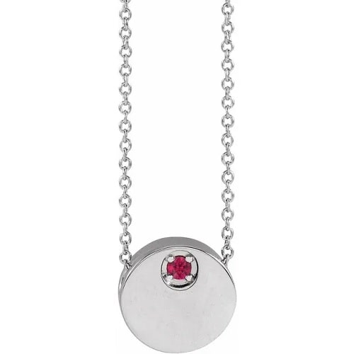 0.05 Ct Natural Ruby Round Cut Parry  Necklaces in Silver 925