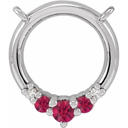 0.13 Ct Natural Ruby Round Cut Patrie  Necklaces in Silver 925