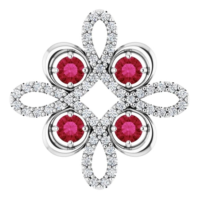 0.92 Ct Natural Ruby Round Cut Pheriche  Necklaces in Silver 925