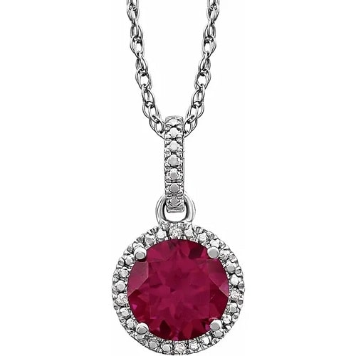 1.71 Ct Natural Ruby Round Cut Photine  Necklaces in Silver 925