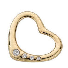 0.07 Carat Natural Diamond Heart Pendants Necklaces