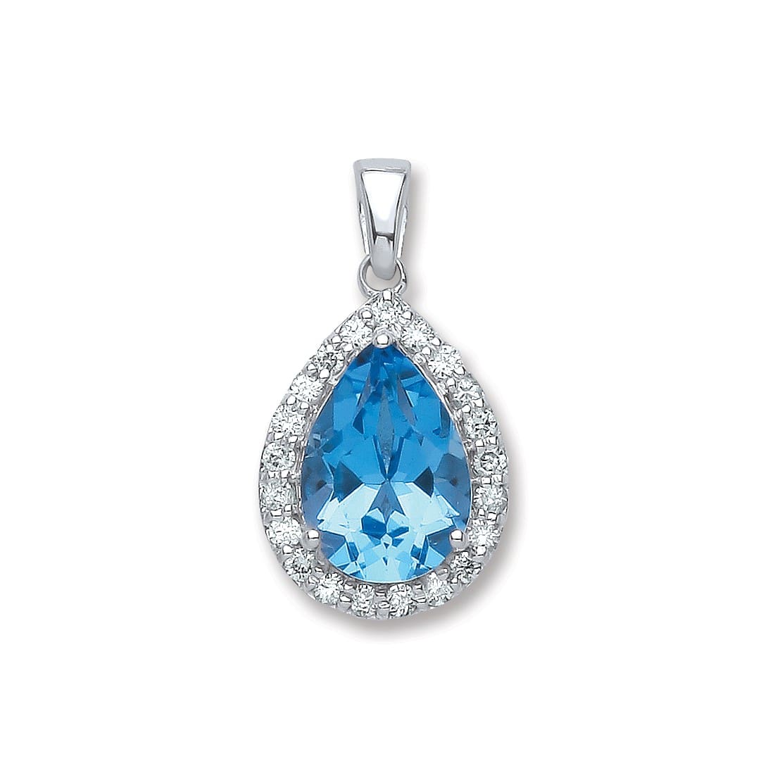 2.70 Carat Blue Topaz Gemstone Pendants Necklaces