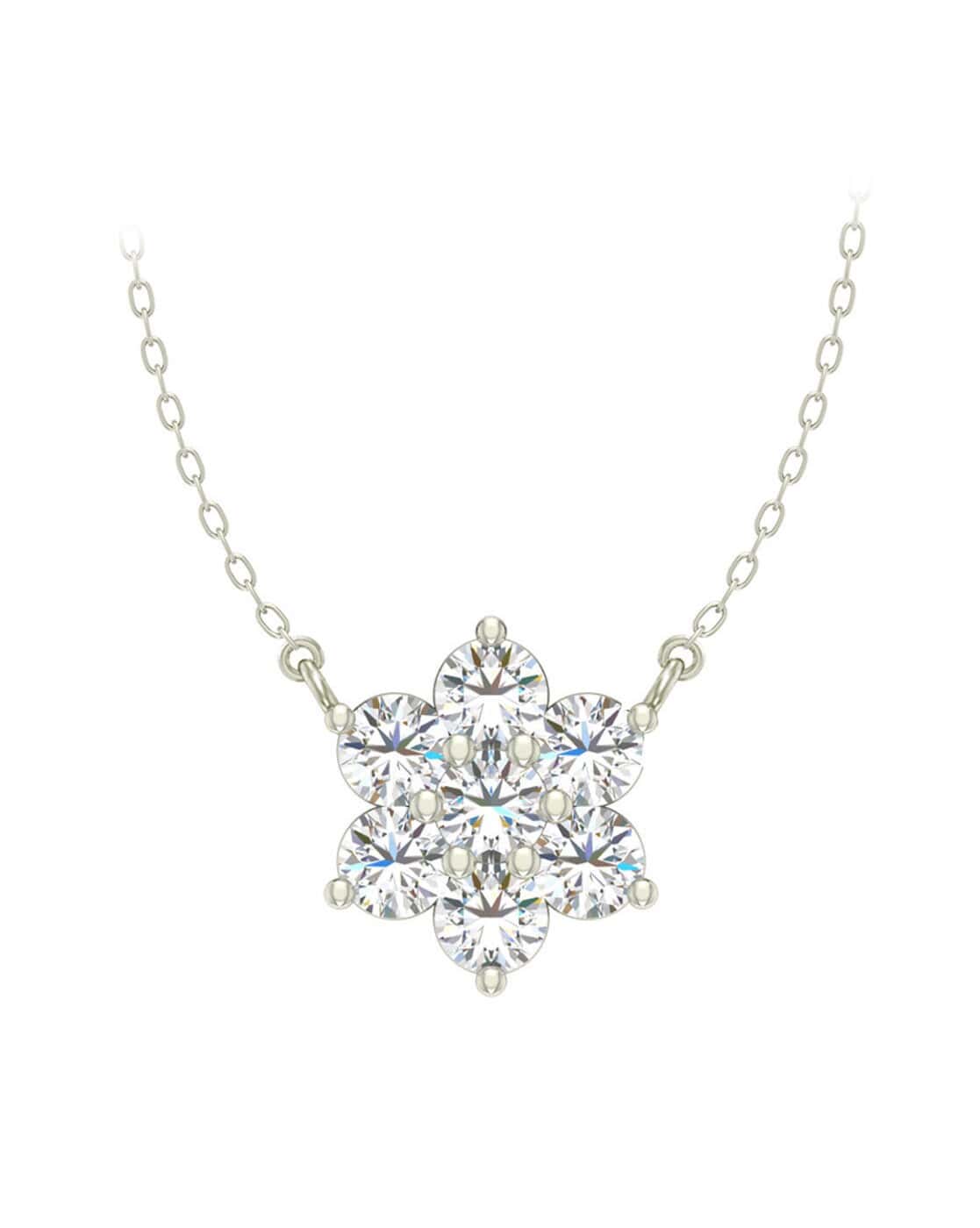 0.10 Carat Natural Diamond  Cluster Pendants Necklaces