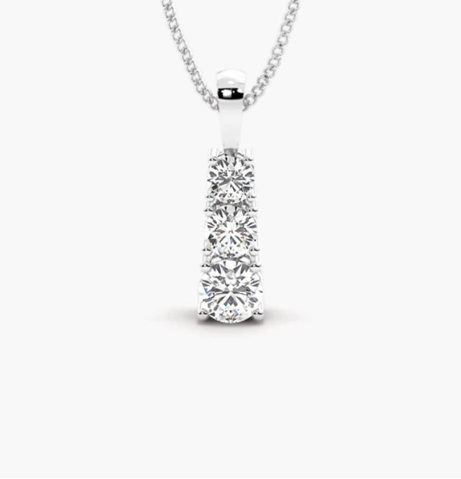 0.50 - 1.00 Carat Natural Diamond  Journey Pendants Necklaces