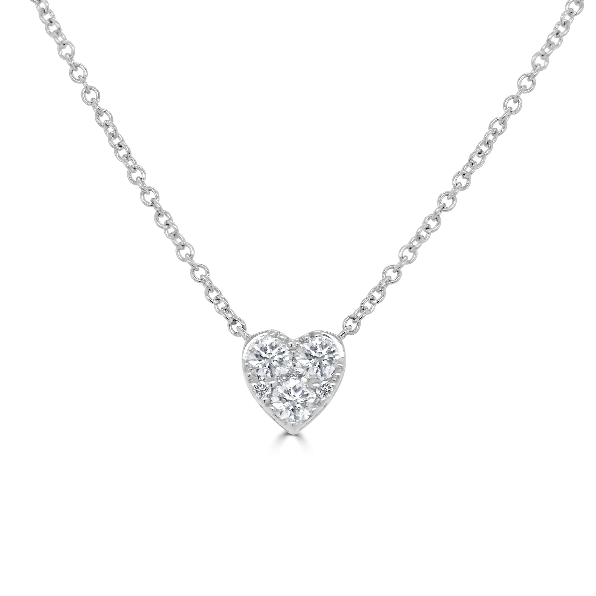 0.58 Carat Natural Diamond Heart Pendants Necklaces