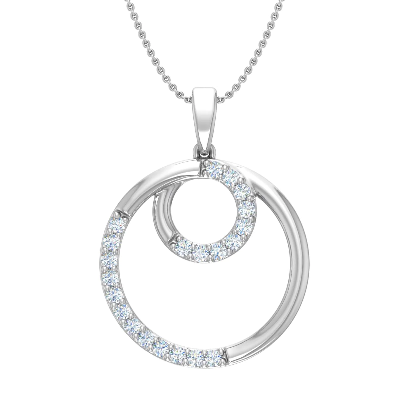 0.15 Carat Natural Diamond Circle Pendants Necklaces