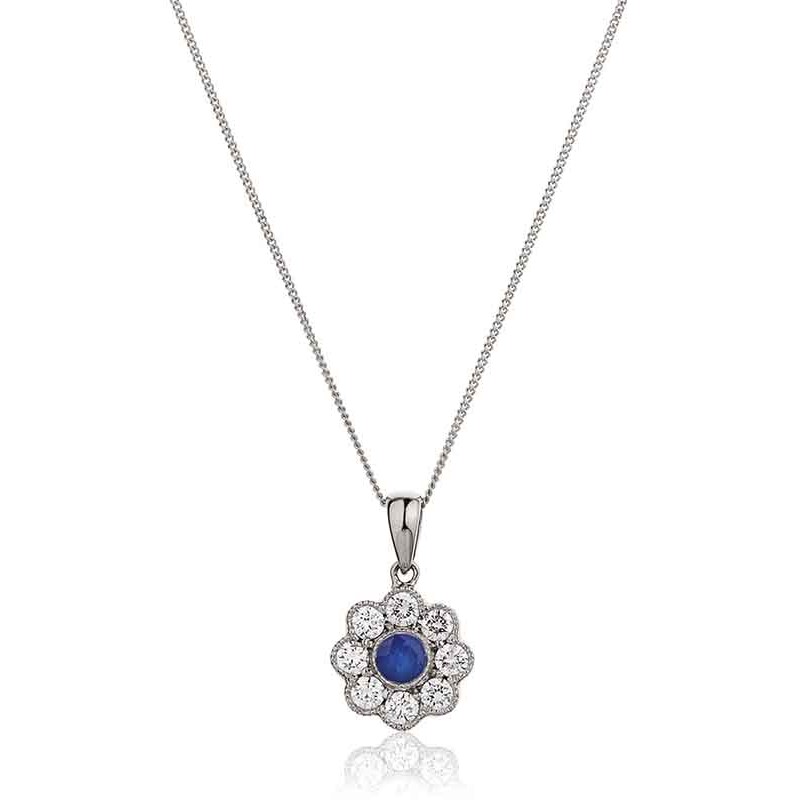 0.60 Carat Blue Sapphire Gemstone Pendants Necklaces