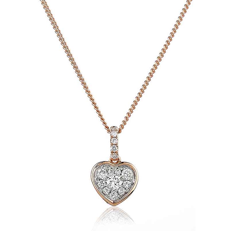 0.25 Carat Natural Diamond Heart Pendants Necklaces