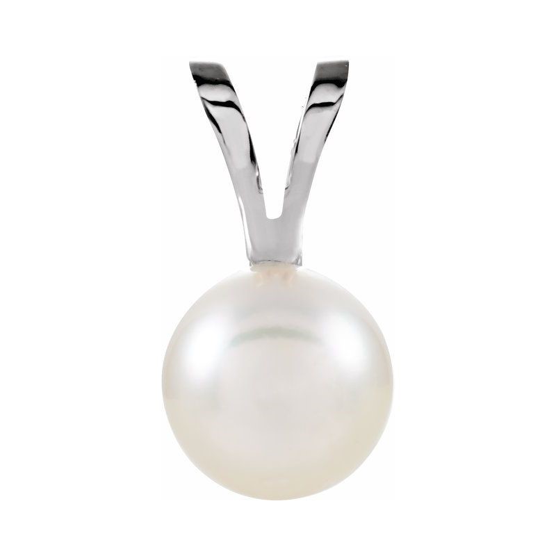 Round Cut Vanya Pearl Necklaces in 9K White Gold