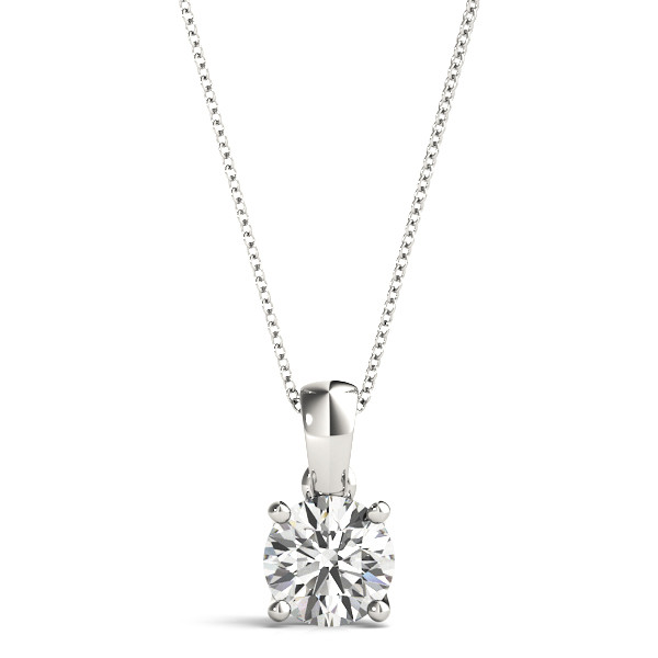 0.4 Ct Lab-Created Diamond Round Cut Roase  Pendants Necklaces in 9K White Gold