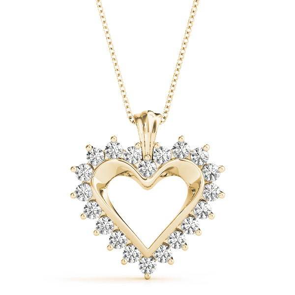 0.25 Ct Natural Diamond Round Cut Jessica Heart Necklaces in Silver 925