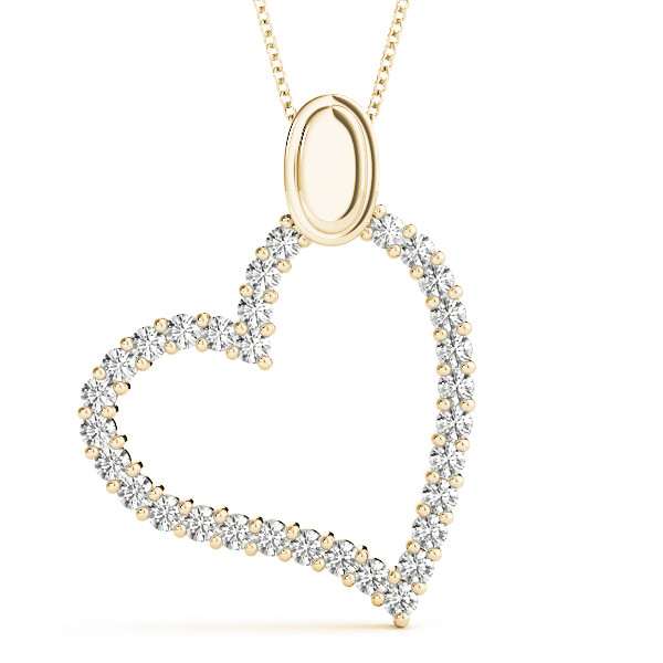 0.1 Ct Natural Diamond Round Cut Reina Heart Necklaces in Silver 925