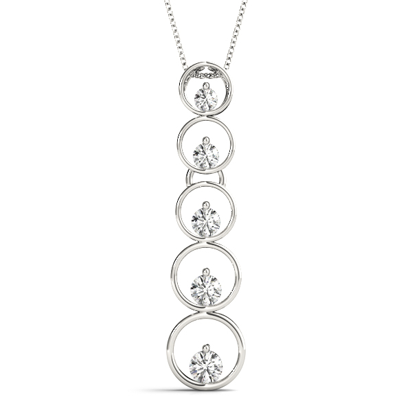 0.23 Ct Lab-Created Diamond Round Cut Heath  Journey Pendants Necklaces in Silver 925