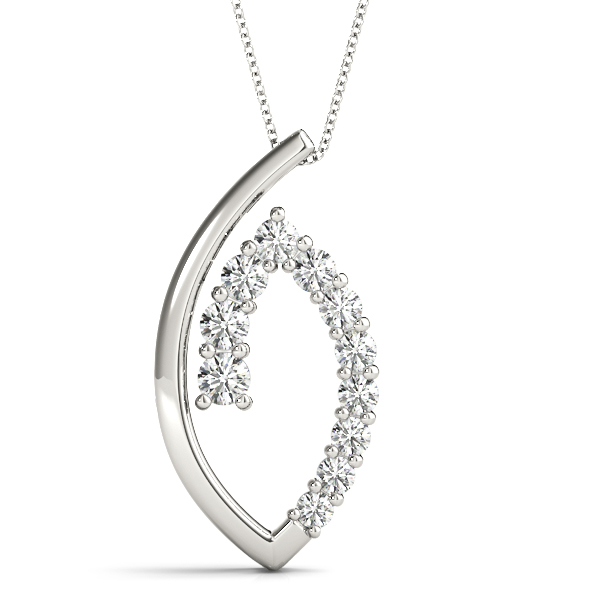 0.4 Ct Lab-Created Diamond Round Cut Vernon Journey Pendants Necklaces in Silver 925