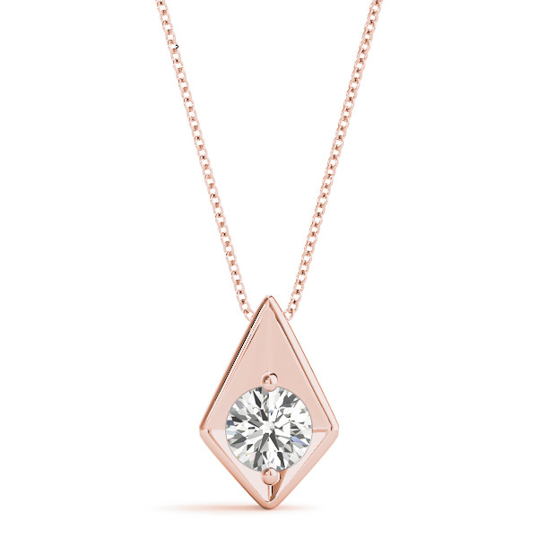 0.1 Ct Natural Diamond Round Cut Robee  Solitaire Pendant Necklaces in Silver 925