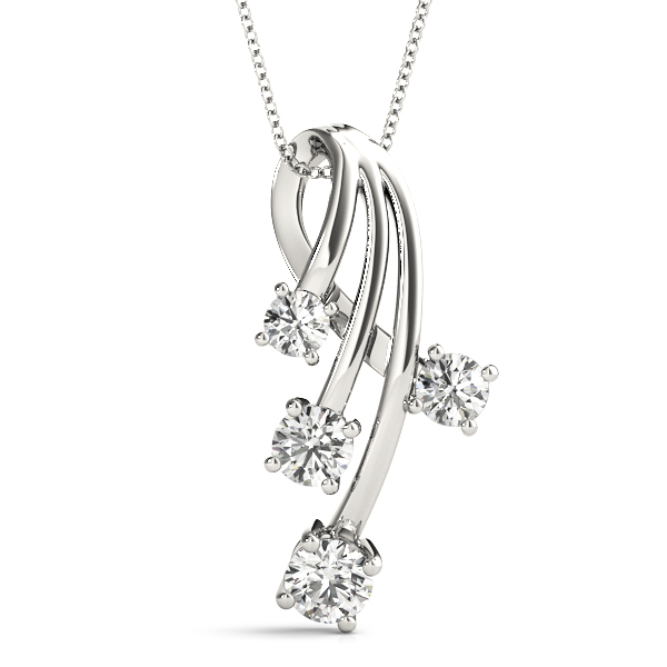 0.5 Ct Lab-Created Diamond Round Cut Ronnie  Journey Pendants Necklaces in Silver 925