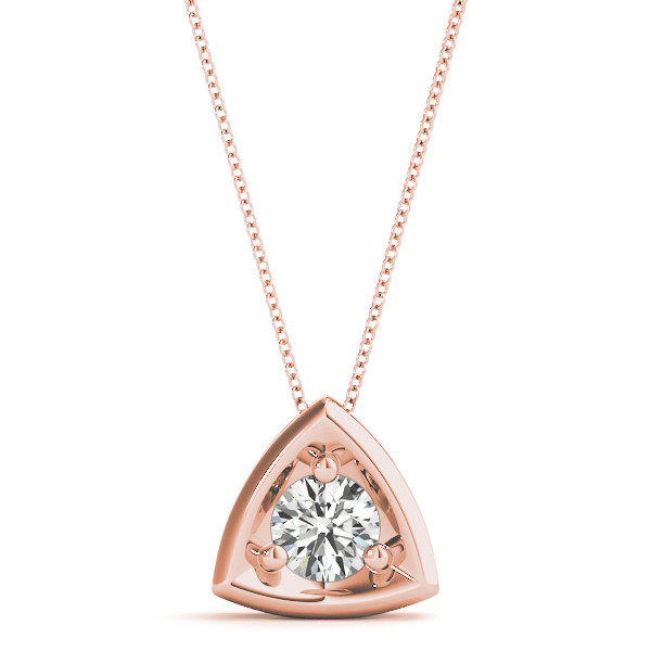 0.1 Ct Natural Diamond Round Cut Roberlie  Solitaire Pendant Necklaces in Silver 925