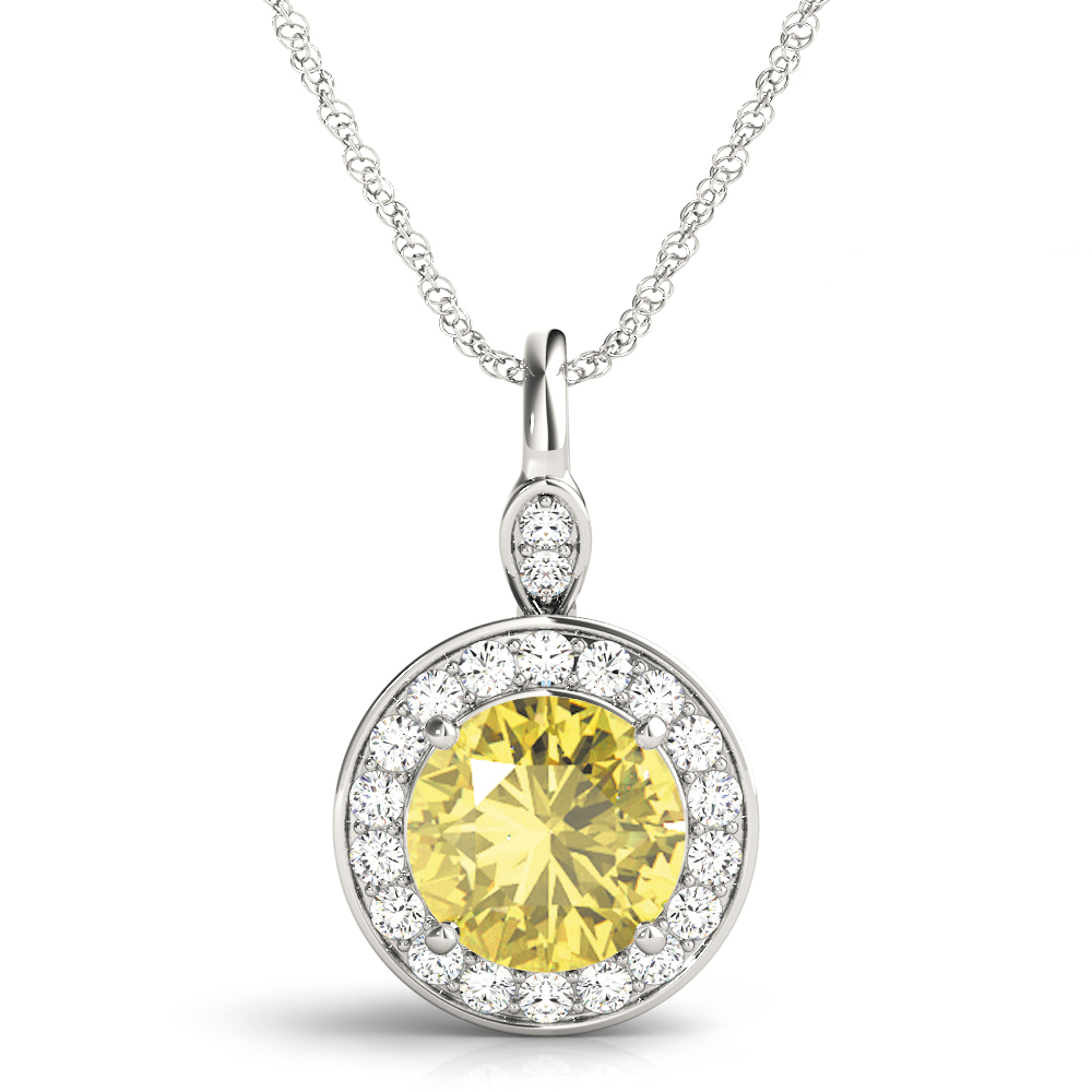 0.5 Ct Yellow Diamond Round Cut Twillian  in Silver 925