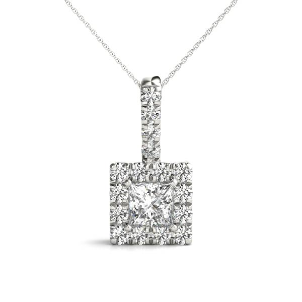 0.1 Ct Natural Diamond Princess Cut Trista  in Silver 925