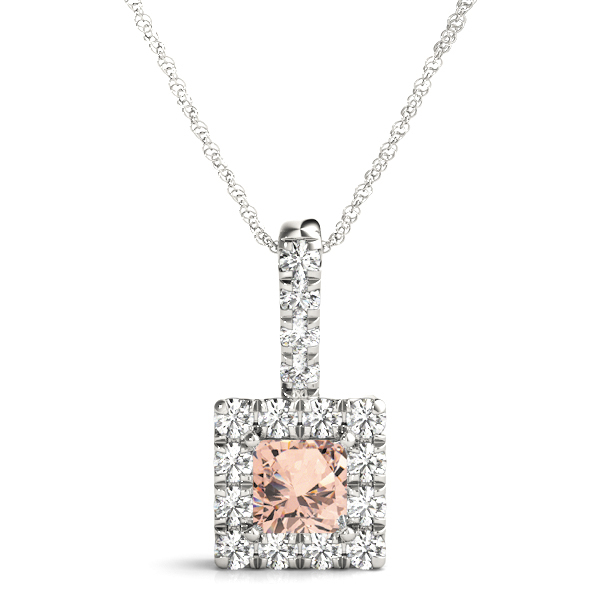 0.1 Ct Morganite Princess Cut Taleyah  in Silver 925