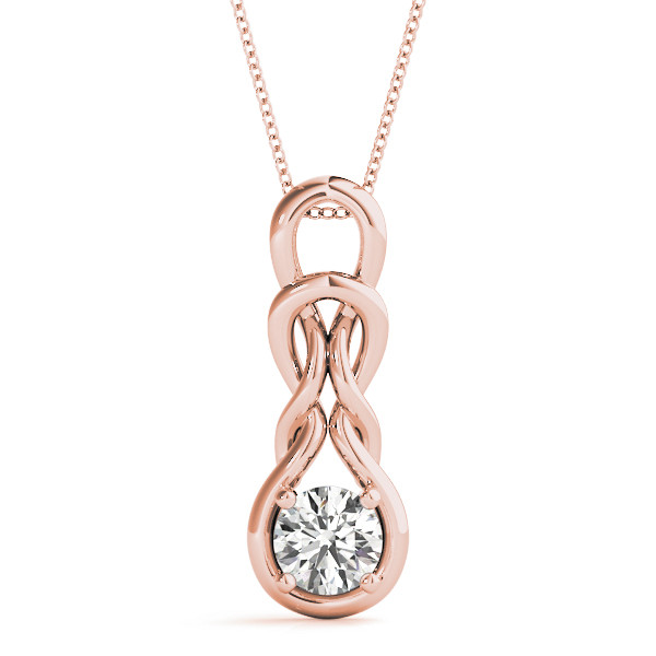 0.1 Ct Natural Diamond Round Cut Robinia  Solitaire Pendant Necklaces in Silver 925