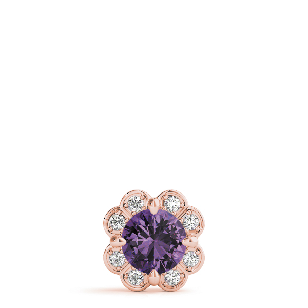 0.5 Ct Amethyst Round Cut Terrian  in Silver 925