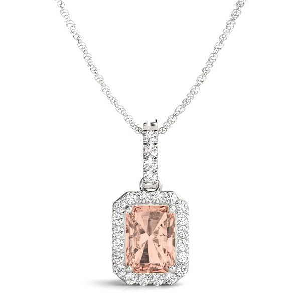 0.3 Ct Morganite Emerald Cut Tambi  in Silver 925