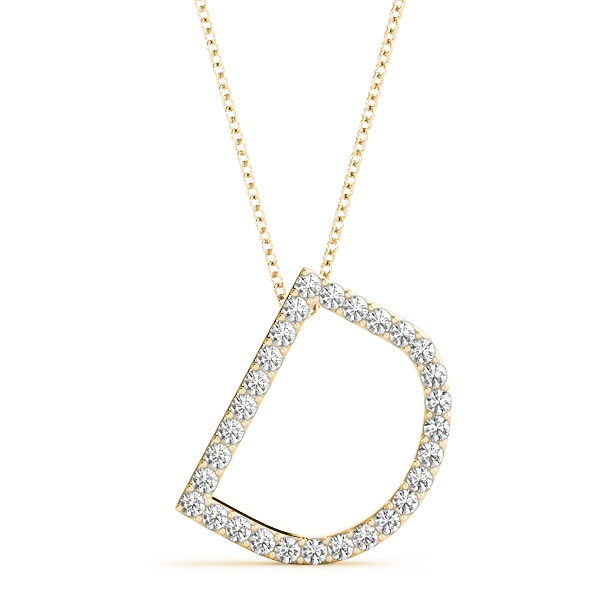 0.17 Ct Lab-Created Round Cut Draper Diamond Initial Necklaces in Silver 925