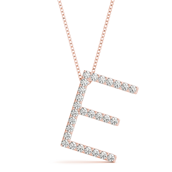 0.16 Ct Lab-Created Round Cut Elvin Diamond Initial Necklaces in Silver 925