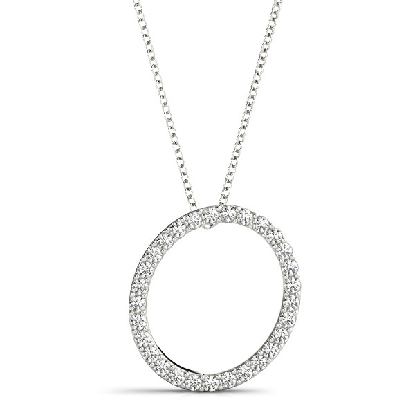 0.17 Ct Lab-Created Round Cut Orion Diamond Initial Necklaces in Silver 925