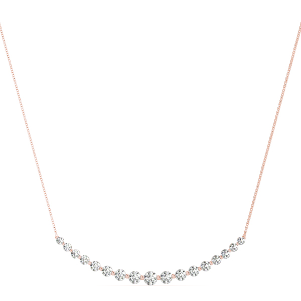 1 Ct Lab-Created Round Cut Delfiah Diamond Necklaces in Silver 925