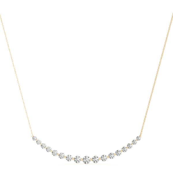 1 Ct Lab-Created Round Cut Delfiah Diamond Necklaces in Silver 925