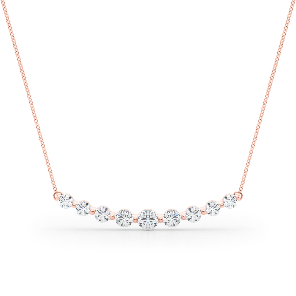 0.49 Ct Lab-Created Diamond Round Cut Asher  Chain Necklaces in Silver 925