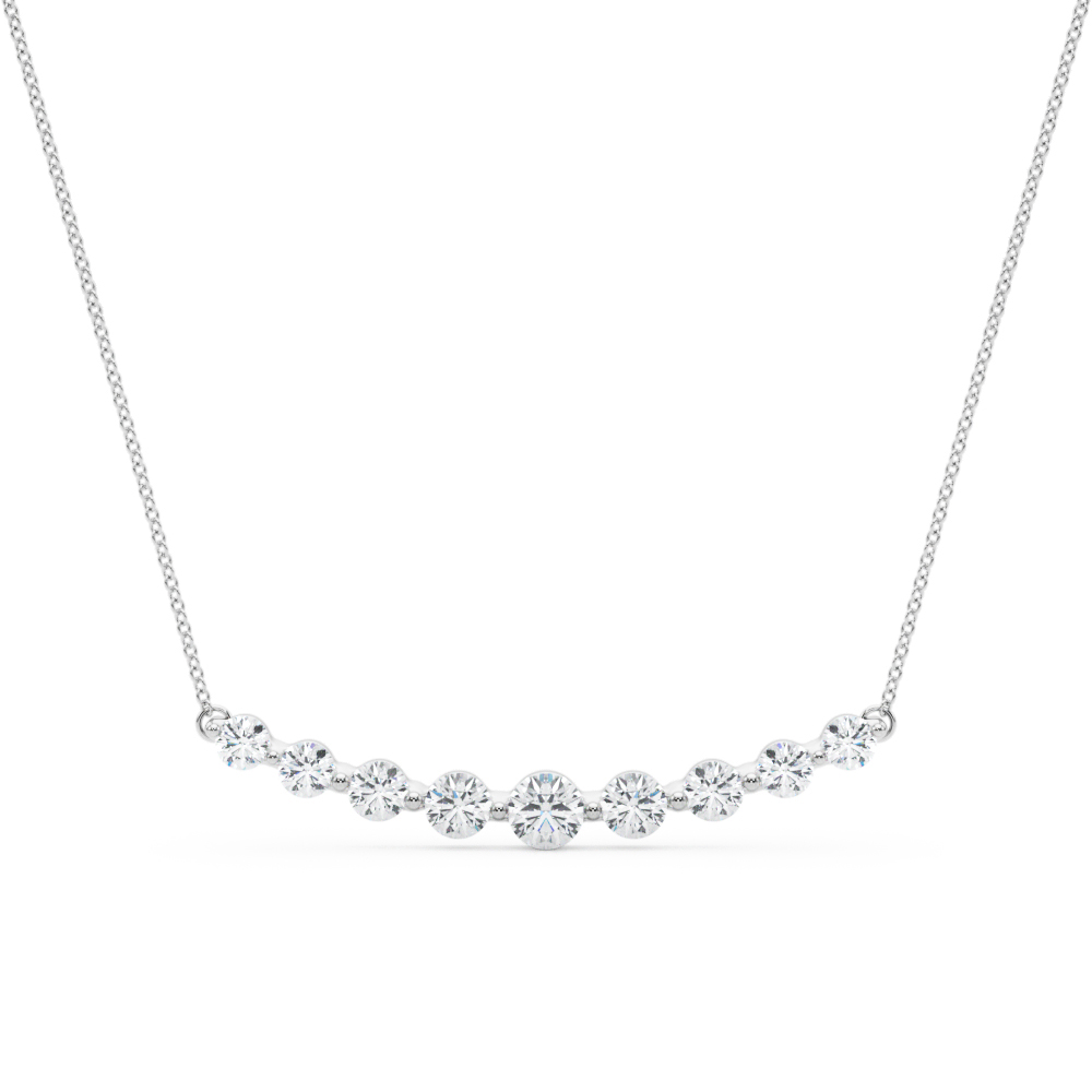 0.49 Ct Lab-Created Diamond Round Cut Asher  Chain Necklaces in Silver 925