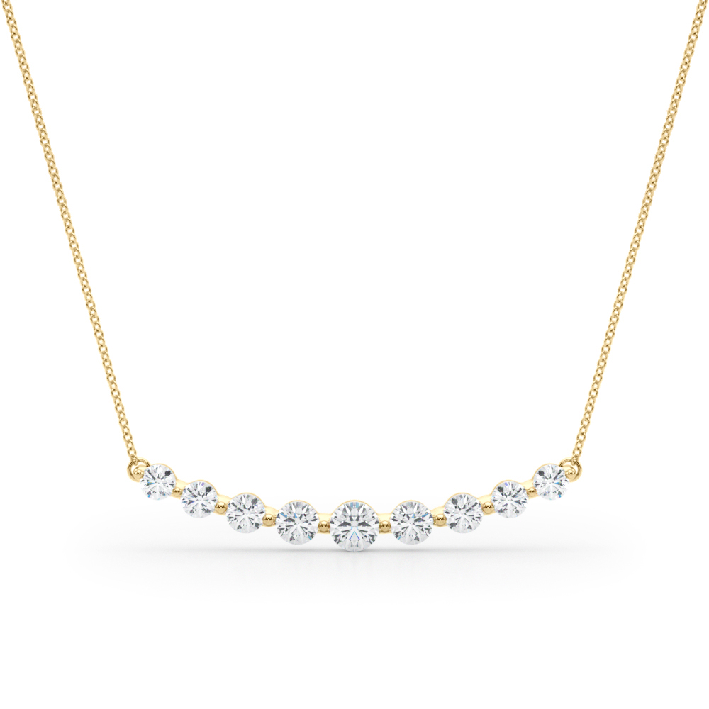 0.49 Ct Lab-Created Diamond Round Cut Asher  Chain Necklaces in Silver 925