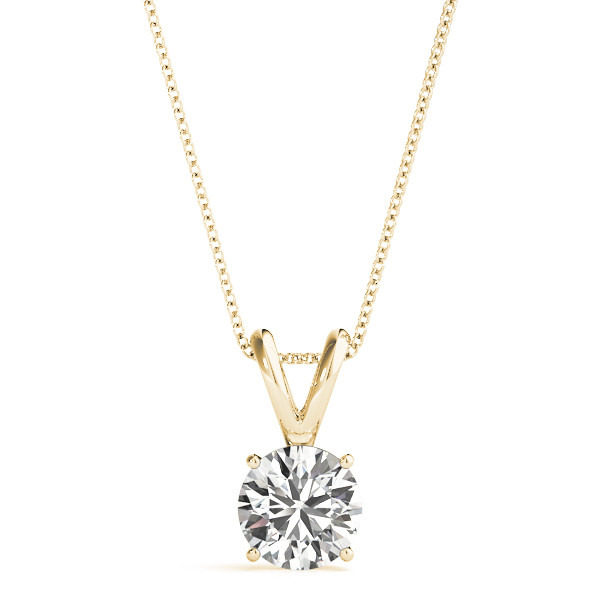 0.1 Ct Lab-Created Diamond Round Cut Clara  Solitaire Pendant Necklaces in Silver 925