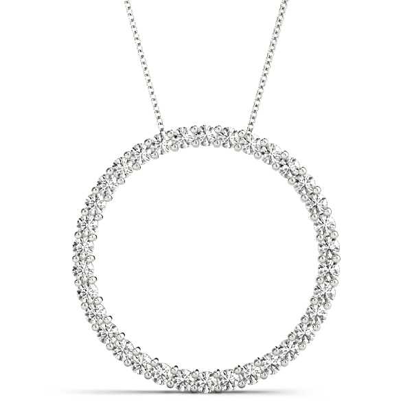 0.24 Ct Lab-Created Diamond Round Cut Hiram Circle Pendants Necklaces in Silver 925