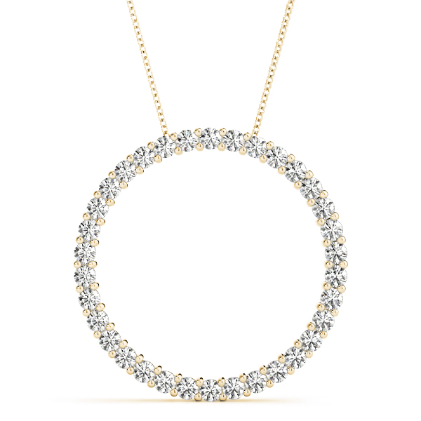 0.24 Ct Lab-Created Diamond Round Cut Hiram Circle Pendants Necklaces in Silver 925