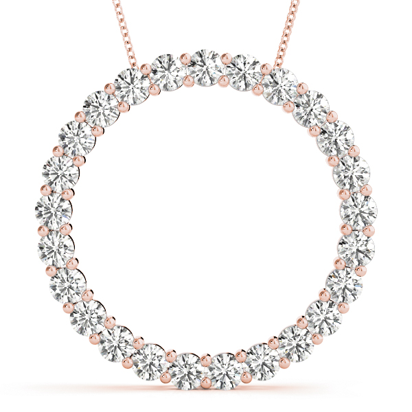 1.52 Ct Lab-Created Diamond Round Cut Otis Circle Pendants Necklaces in Silver 925