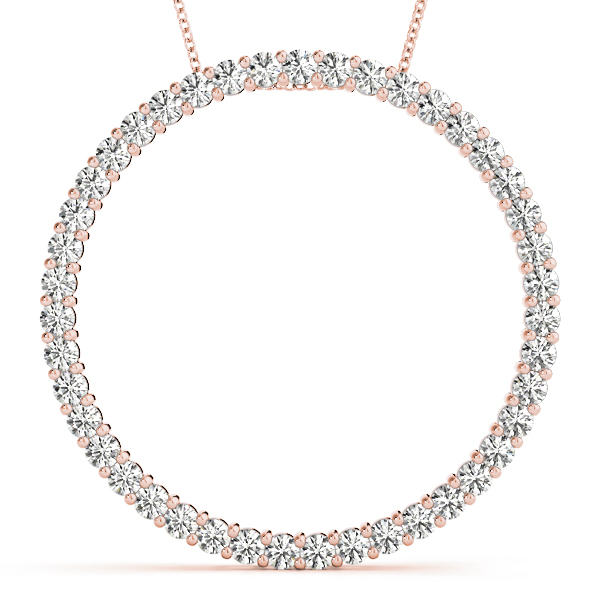 0.74 Ct Lab-Created Diamond Round Cut Austin Circle Pendants Necklaces in Silver 925