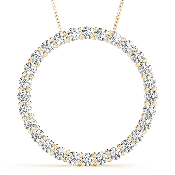 0.99 Ct Lab-Created Diamond Round Cut Marvin Circle Pendants Necklaces in Silver 925