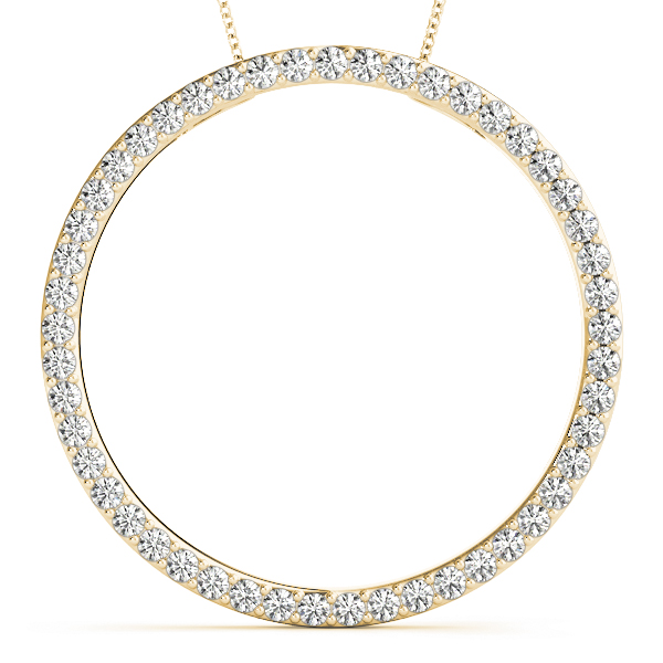 0.98 Ct Lab-Created Diamond Round Cut Ralph Circle Pendants Necklaces in Silver 925