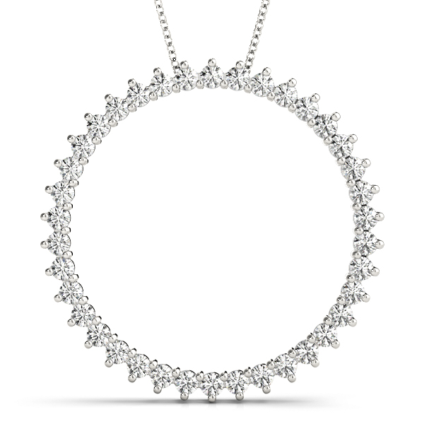 0.24 Ct Lab-Created Diamond Round Cut Harvey Circle Pendants Necklaces in Silver 925