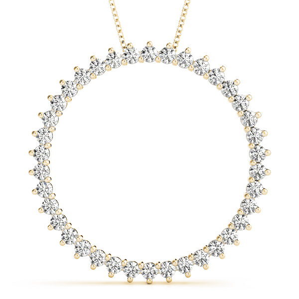 0.24 Ct Lab-Created Diamond Round Cut Harvey Circle Pendants Necklaces in Silver 925