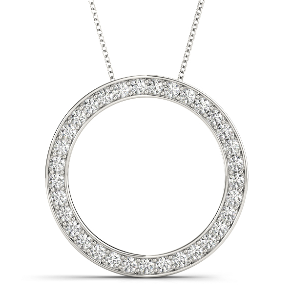 0.24 Ct Lab-Created Diamond Round Cut Simon Circle Pendants Necklaces in Silver 925