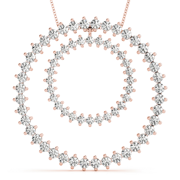 2.16 Ct Lab-Created Diamond Round Cut Callum Circle Pendants Necklaces in Silver 925