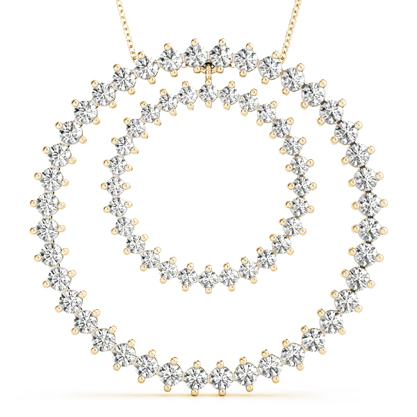 2.16 Ct Lab-Created Diamond Round Cut Callum Circle Pendants Necklaces in Silver 925