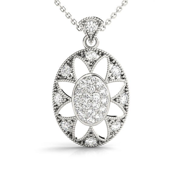 0.31 Ct Lab-Created Diamond Round Cut Clyde Cluster Pendants Necklaces in Silver 925