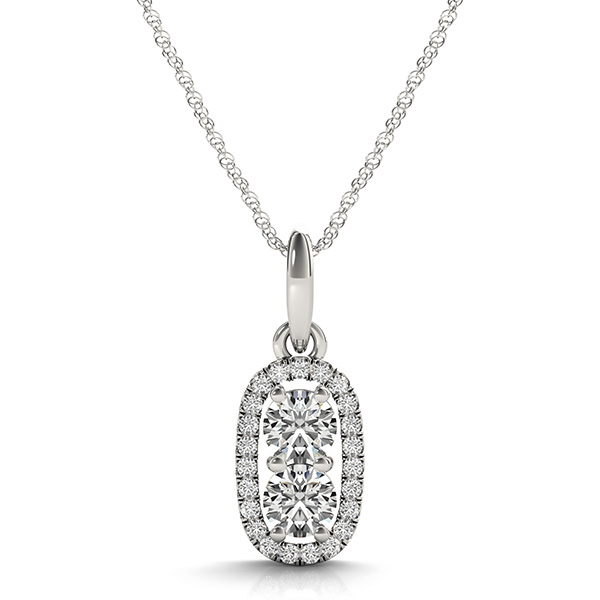 0.24 Ct Lab-Created Diamond Round Cut Dorothy Drop Pendants Necklaces in Silver 925